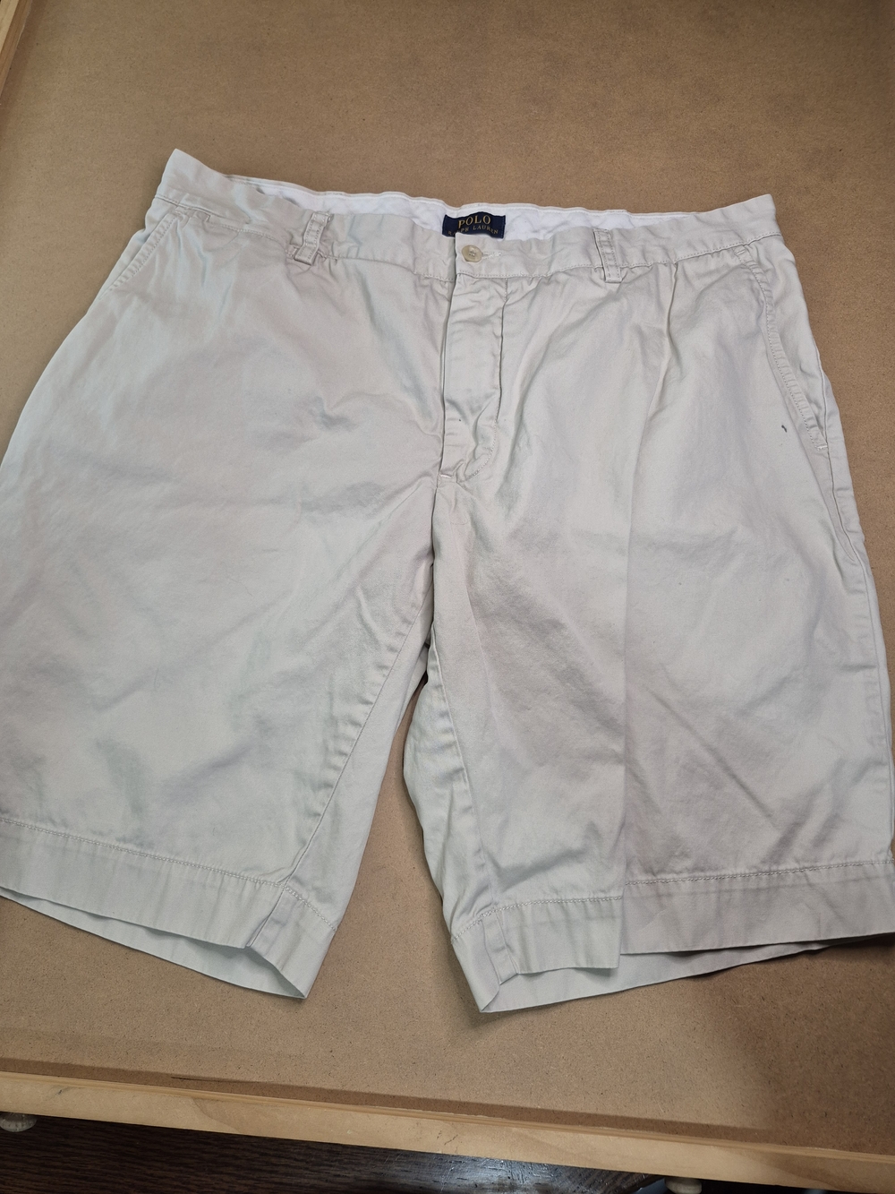 Polo by Ralph Lauren Men's Cream Colored Flat Front Shorts